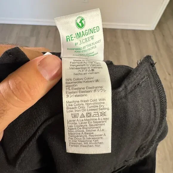 J.Crew 1996 High Rise Flare Jeans Womens 32P Black Semi-stretch Button Zip Fly - Picture 7 of 8